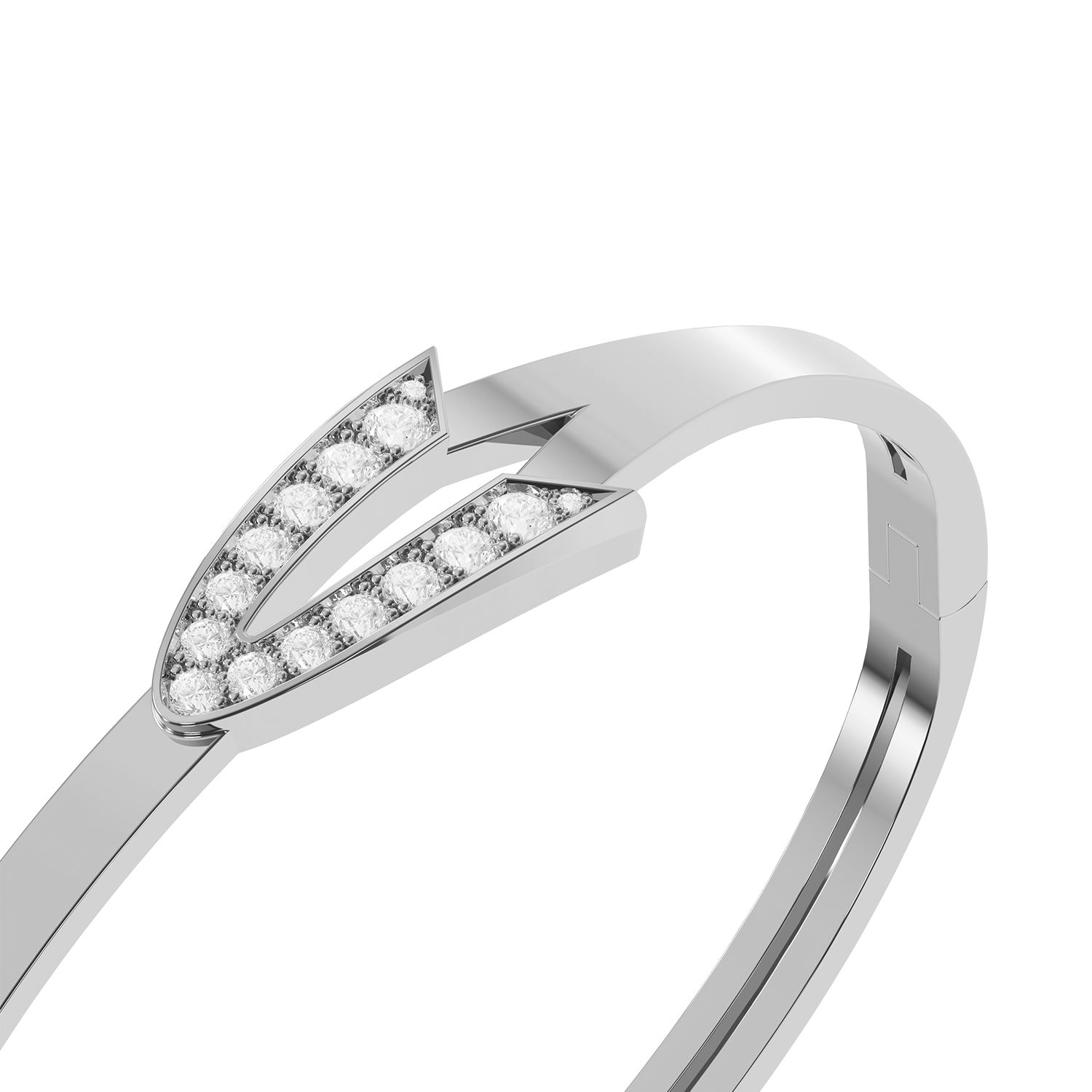 Bracelet Arrow Grand Modèle Or Blanc Diamants