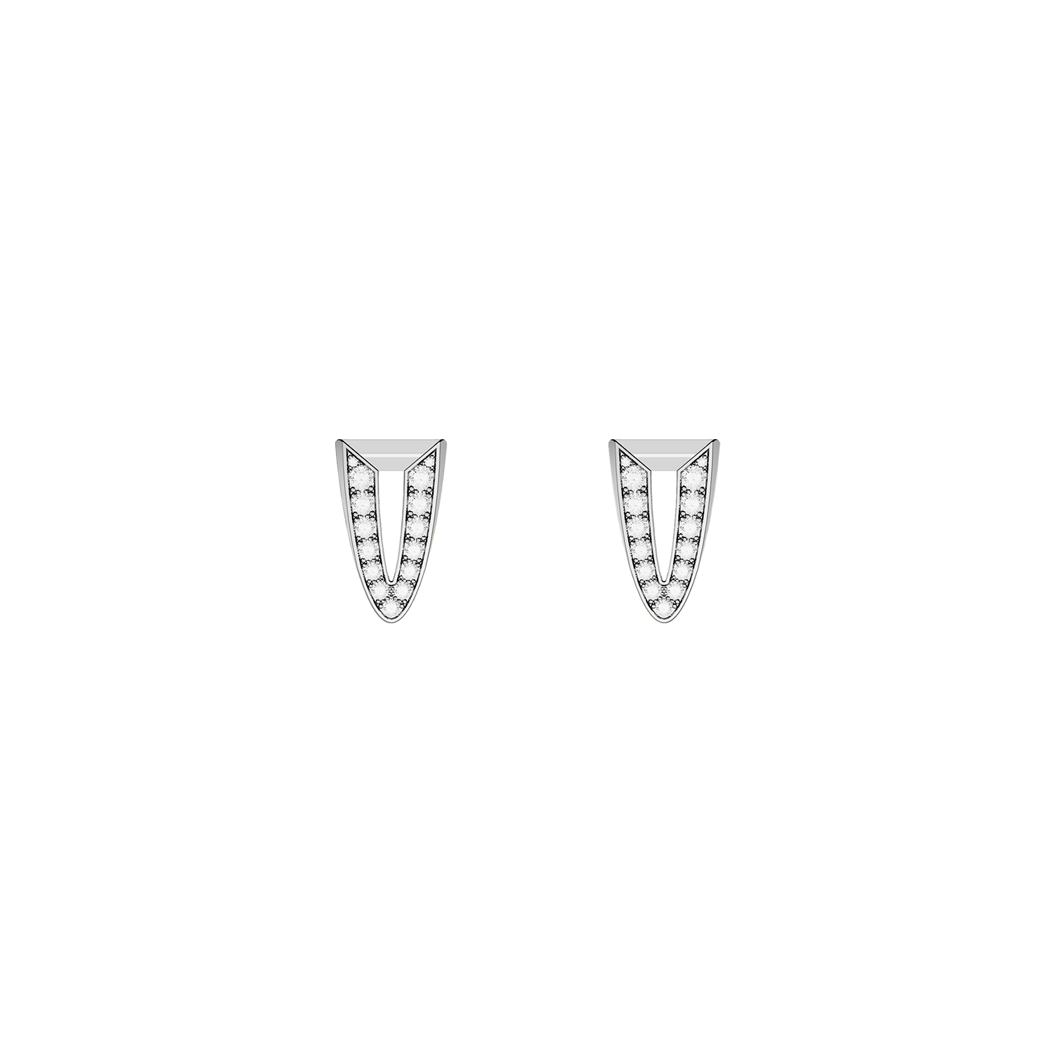 Boucles D'oreilles Arrow Or Blanc Diamants