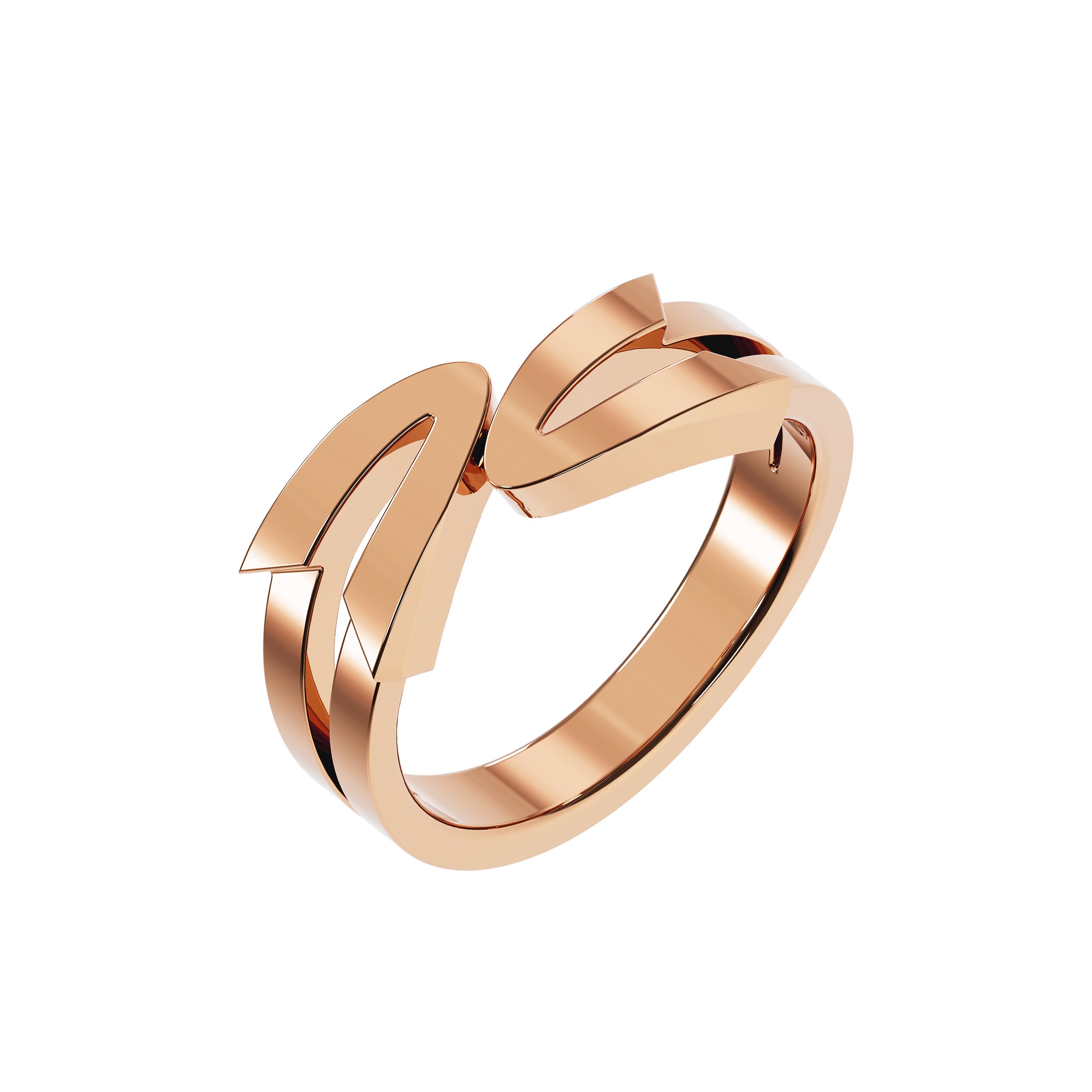 Bague Arrow Toi & Moi Or Rose