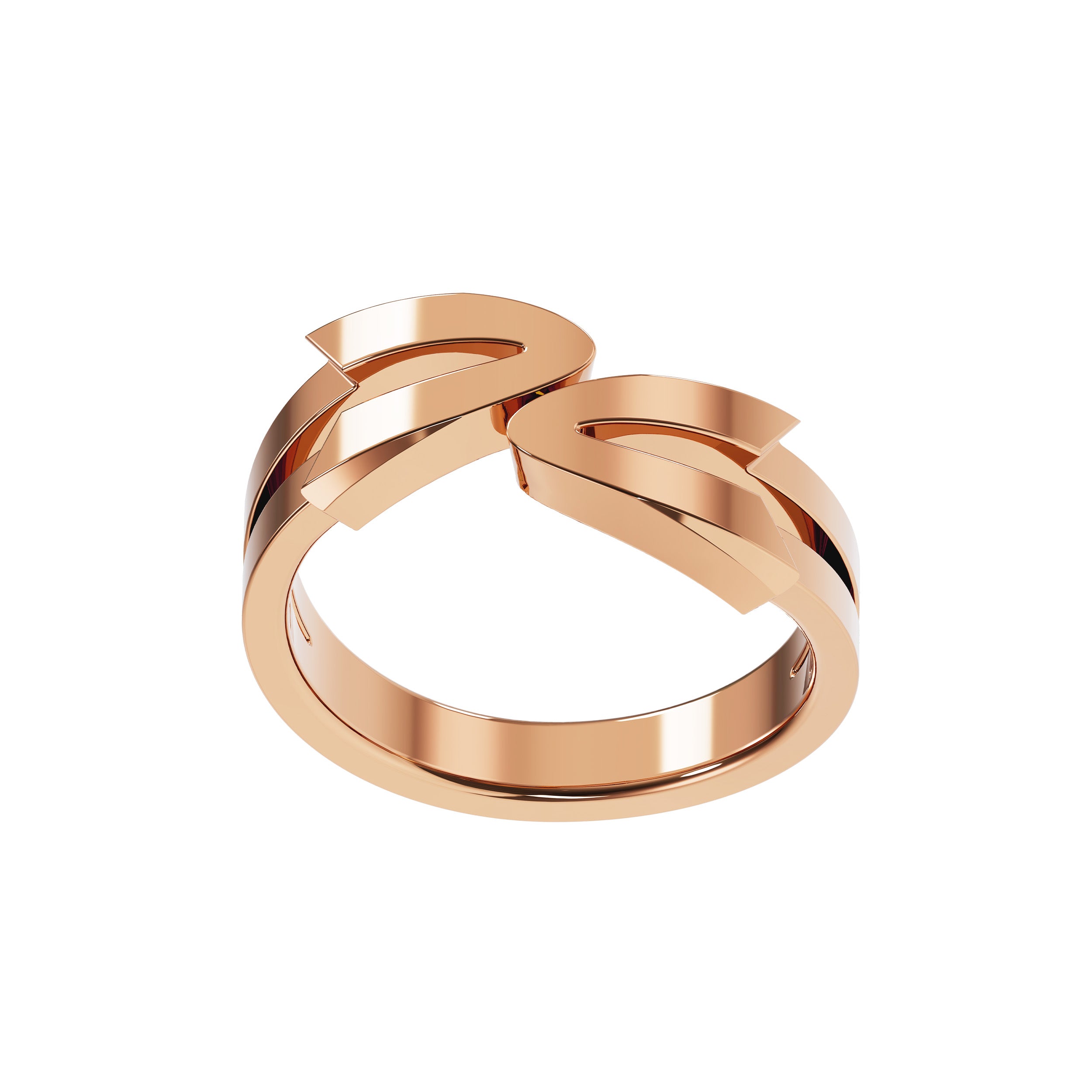 Bague Arrow Toi & Moi Or Rose