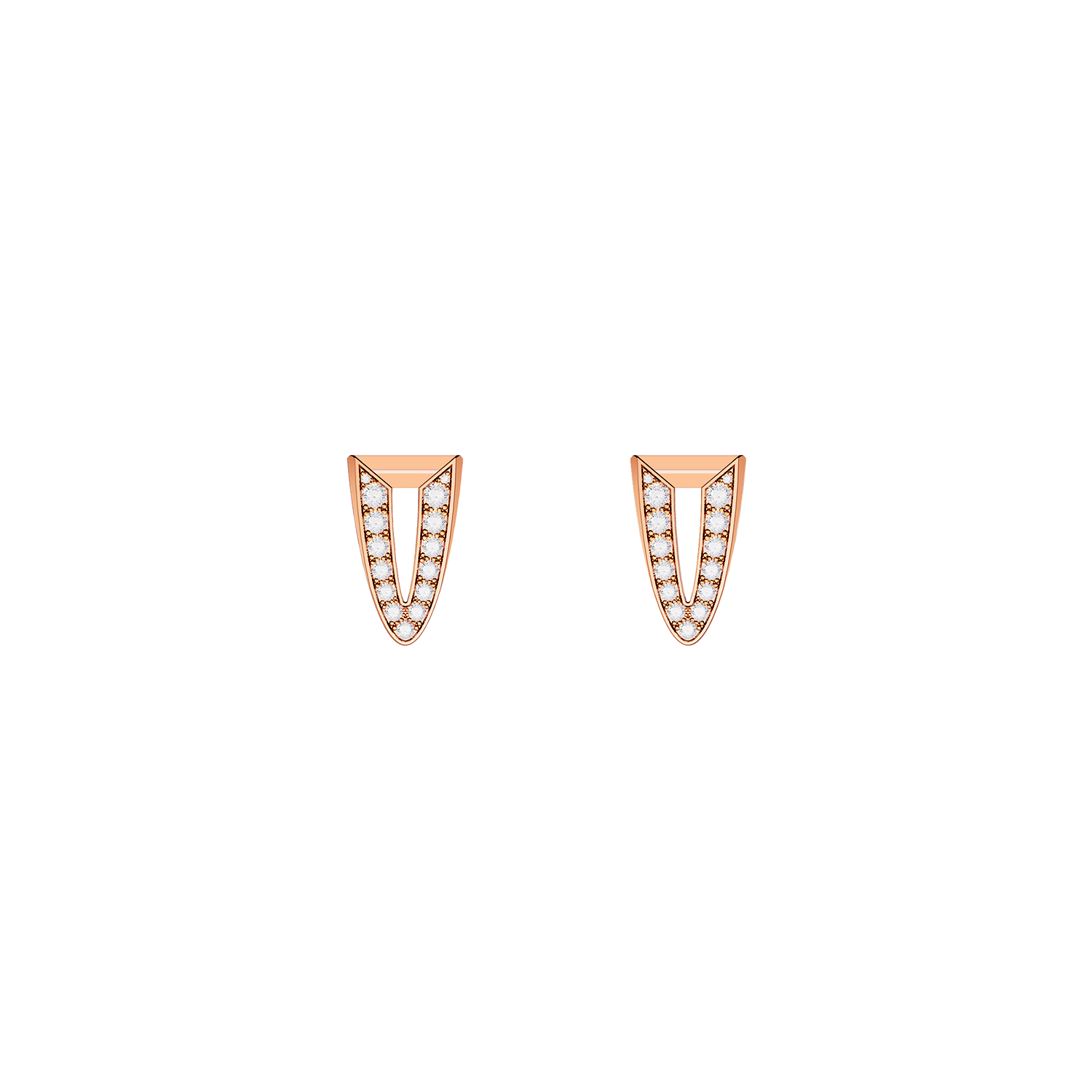 Boucles D'oreilles Arrow Or Rose Diamants