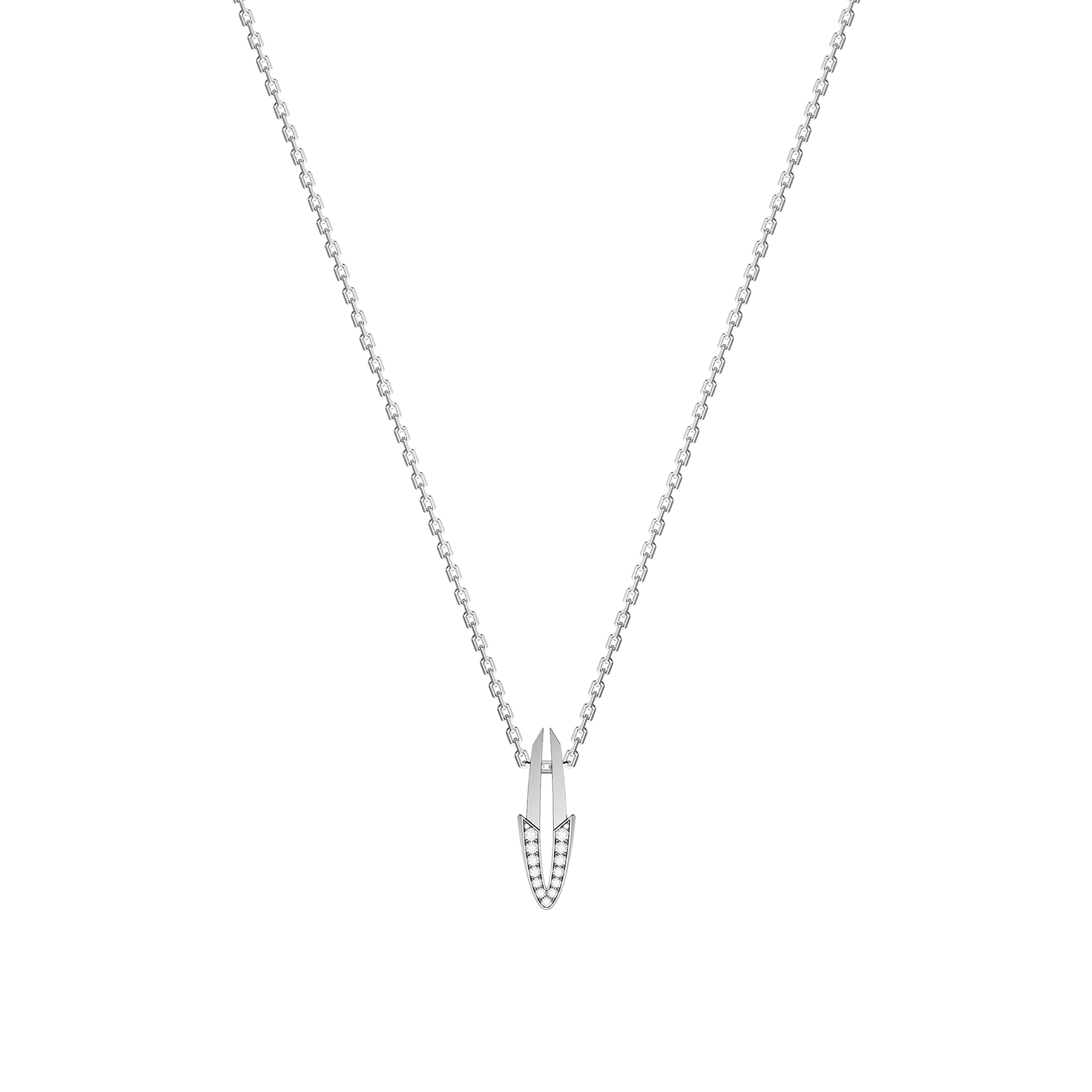 Pendentif Arrow Petit Modèle Or Blanc Diamants