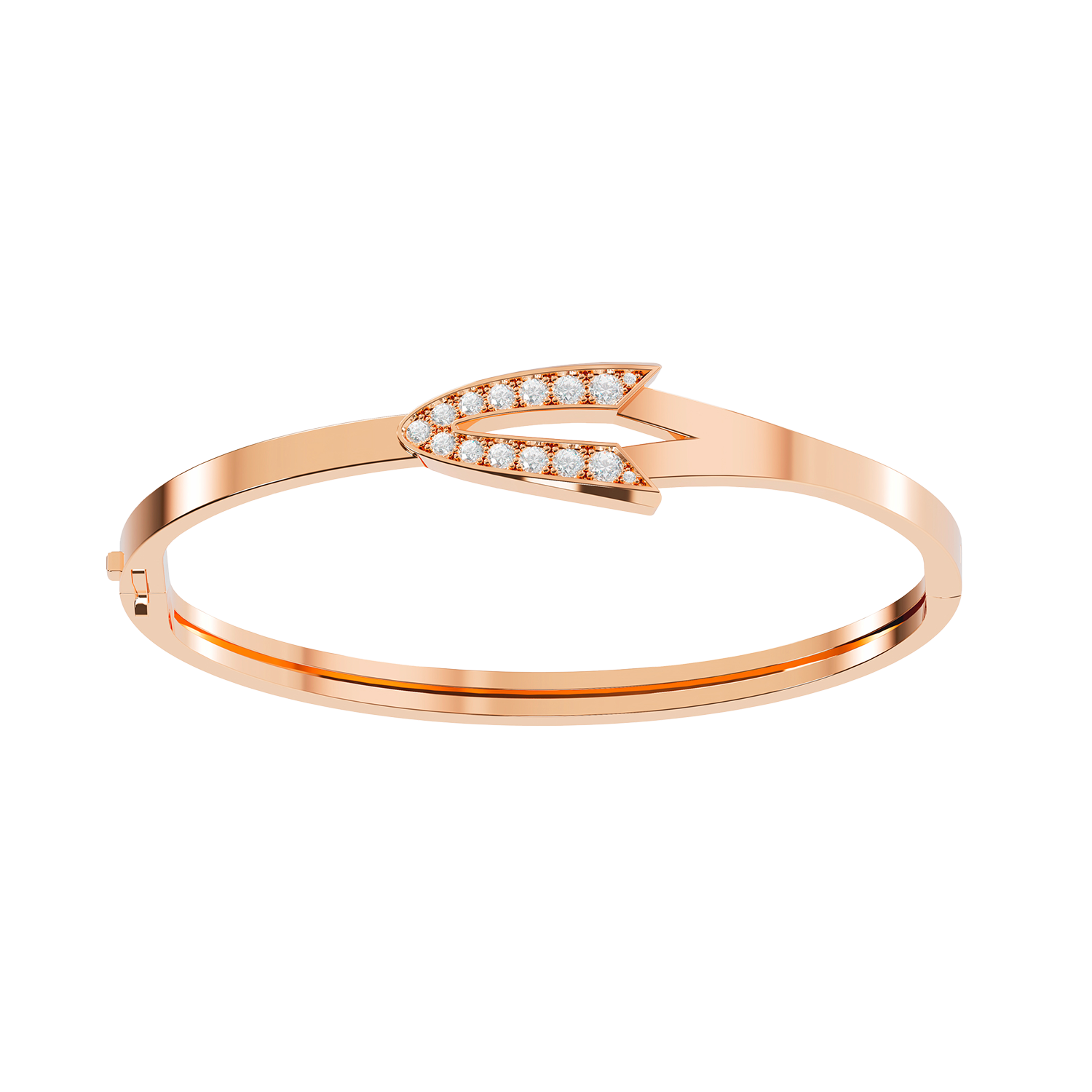 Bracelet Arrow Grand Modèle Or Rose Diamants