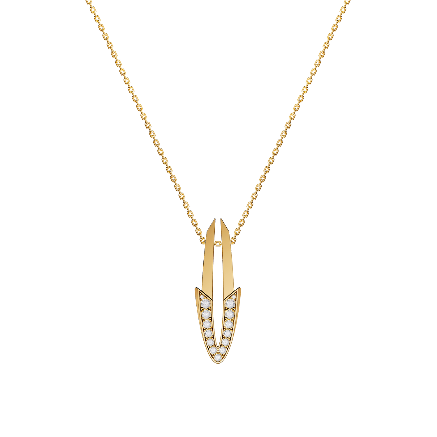 Pendentif Arrow Moyen Modèle Or Jaune Diamants