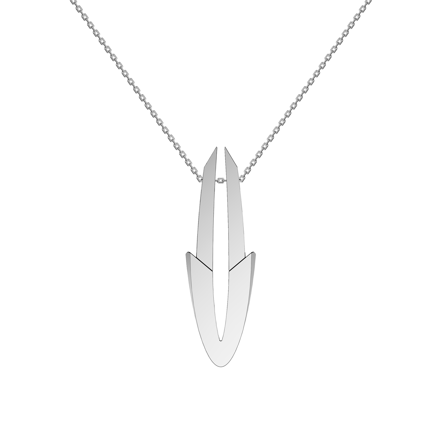 Pendentif Arrow Grand Modèle Or Blanc