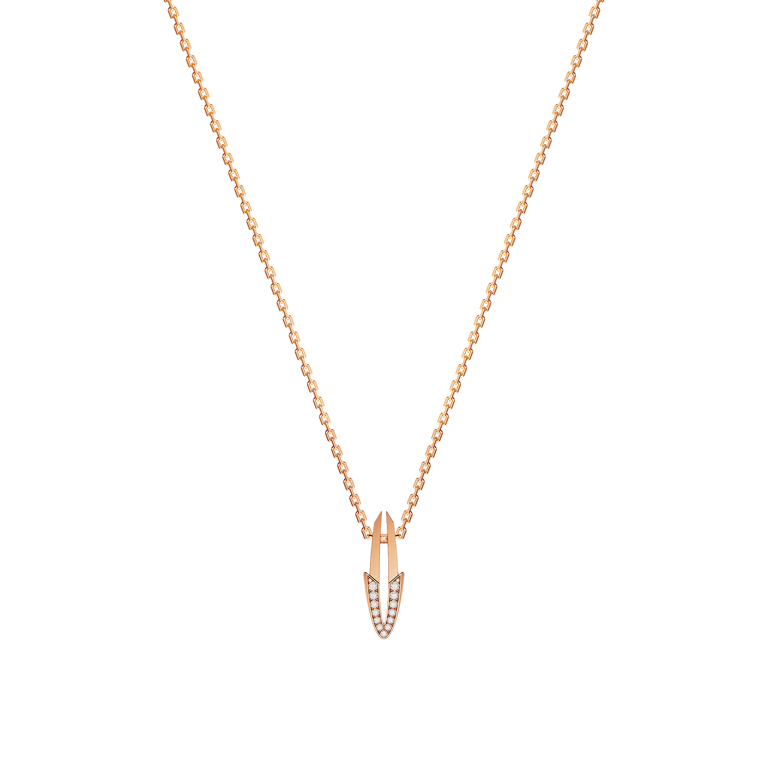 Pendentif Arrow Petit Modèle Or Rose Diamants