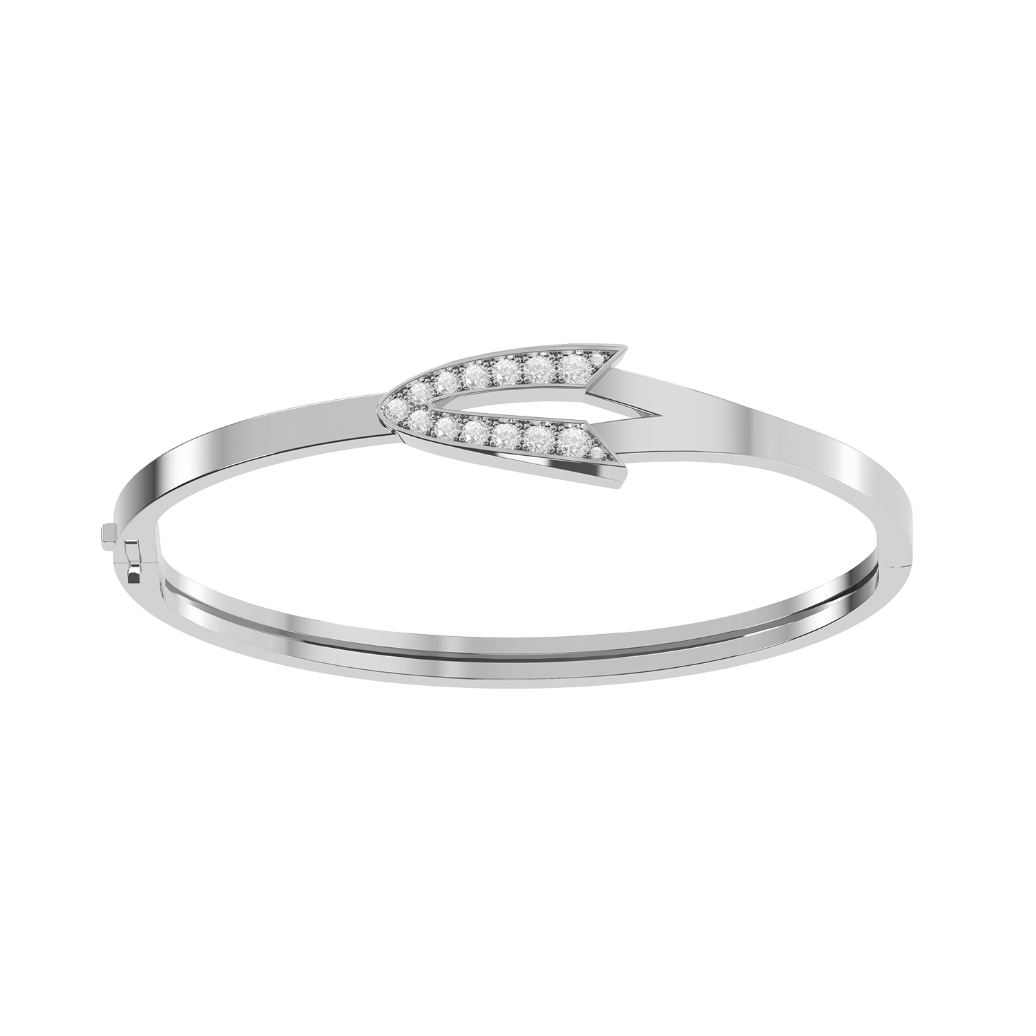 Bracelet Arrow Grand Modèle Or Blanc Diamants