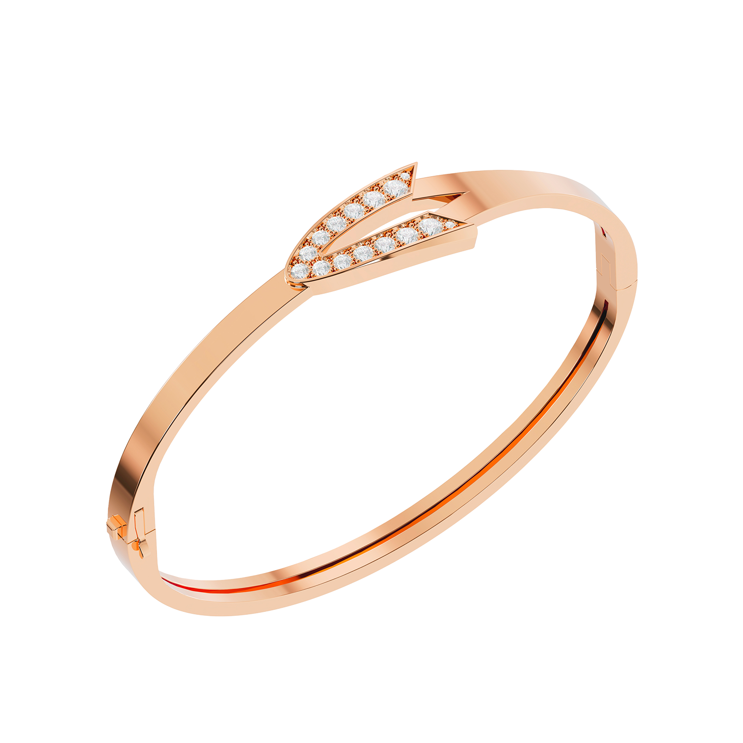Bracelet Arrow Grand Modèle Or Rose Diamants