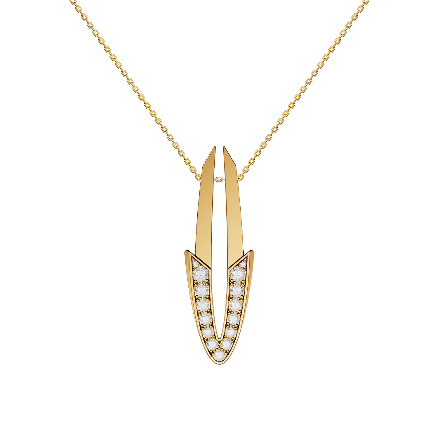 Pendentif Arrow Grand Modèle Or Jaune Diamants