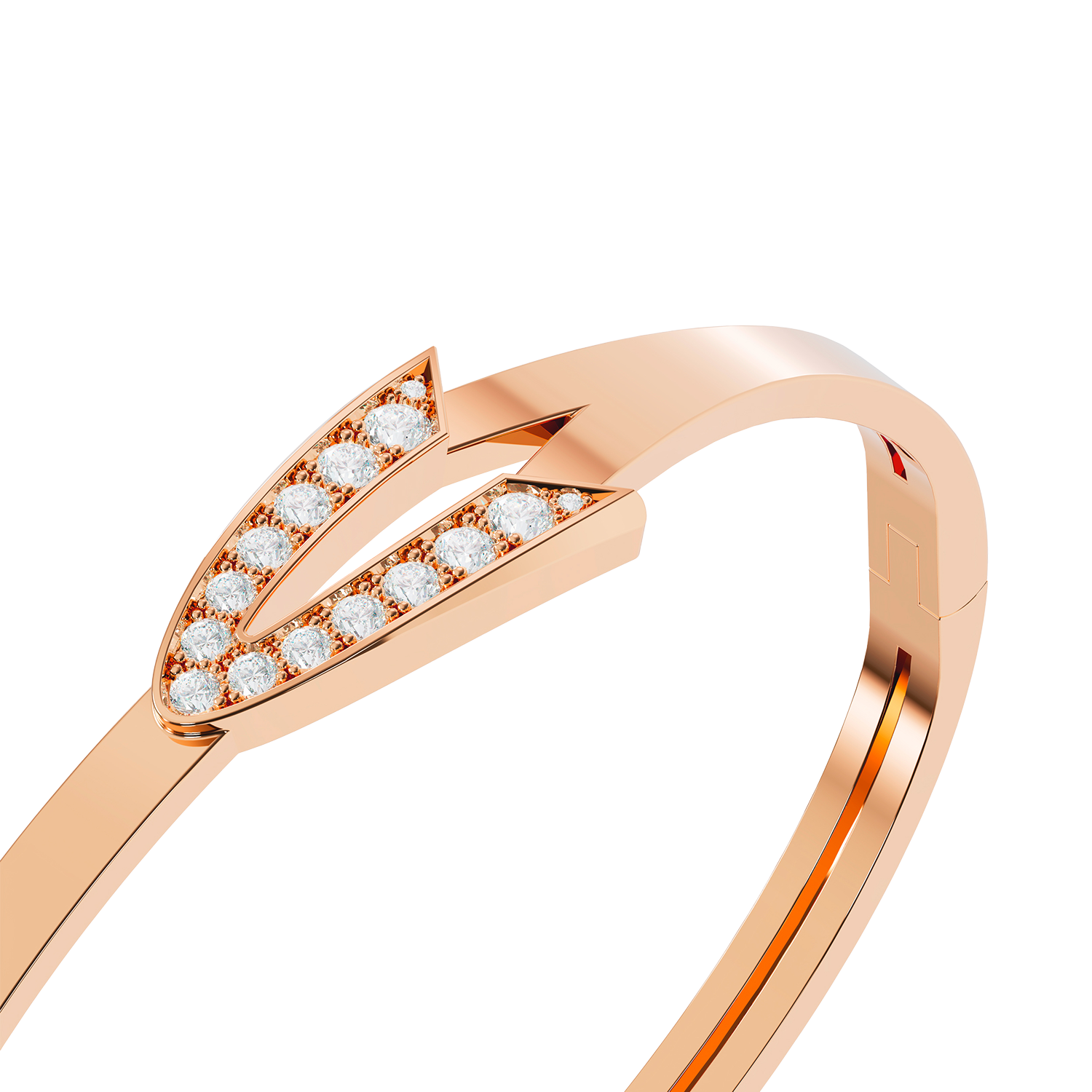 Bracelet Arrow Grand Modèle Or Rose Diamants