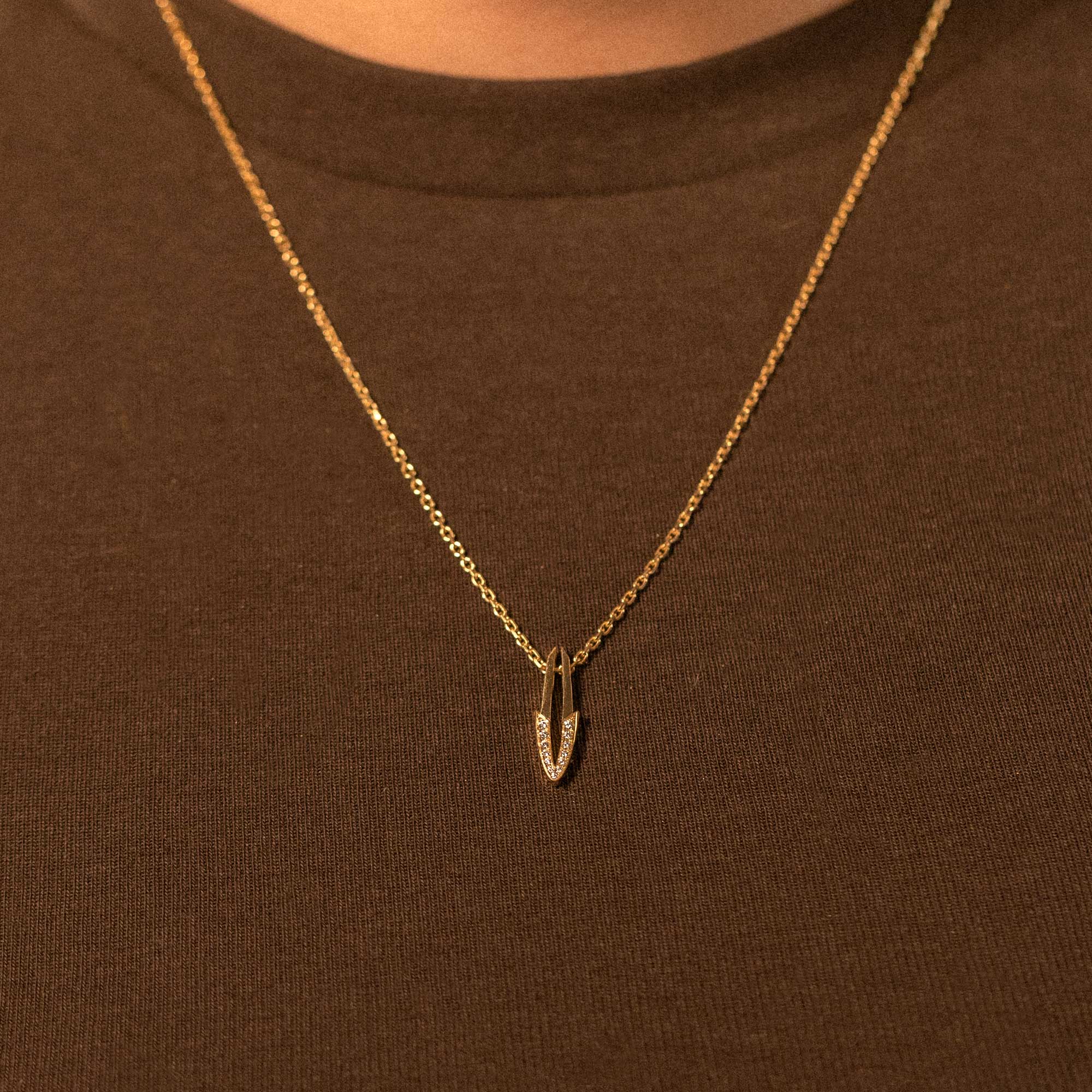 Pendentif Arrow Petit Modèle Or Blanc Diamants