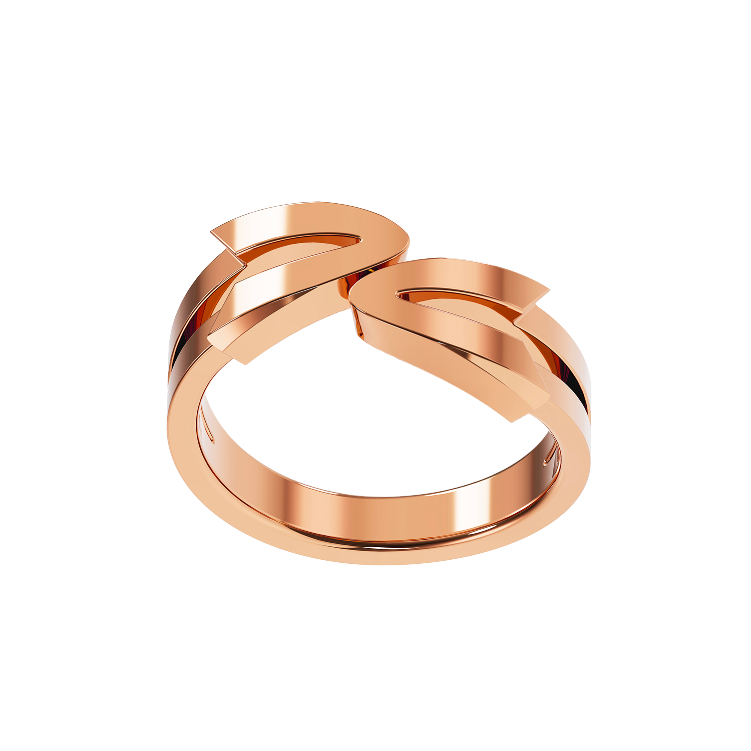 Bague Arrow Toi & Moi Or Rose