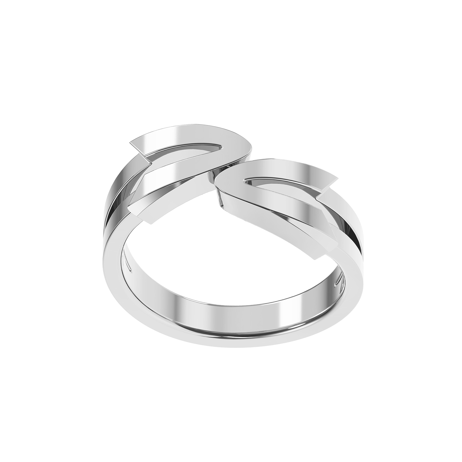Bague Arrow Toi & Moi Or Blanc