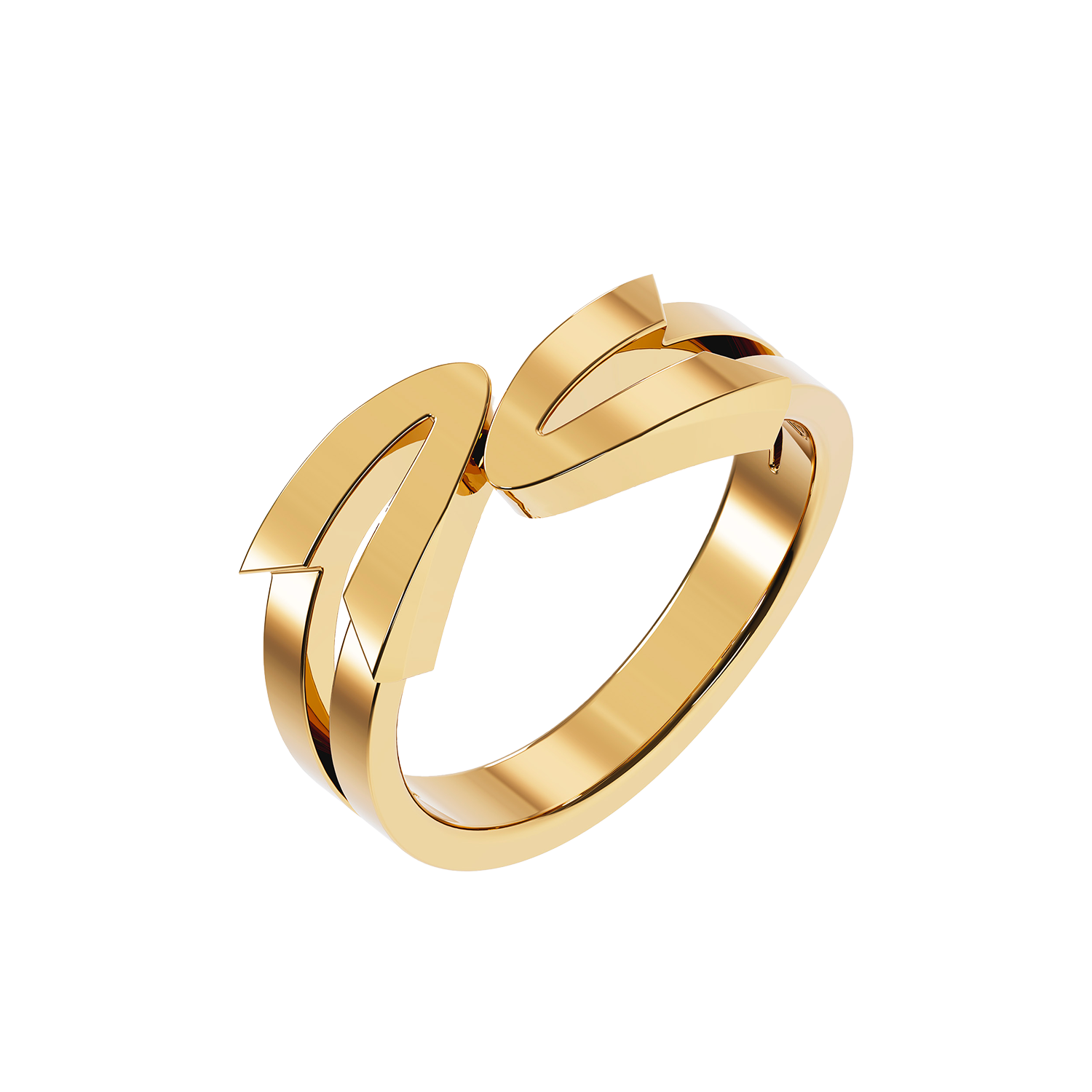 Bague Arrow Toi & Moi Or Jaune