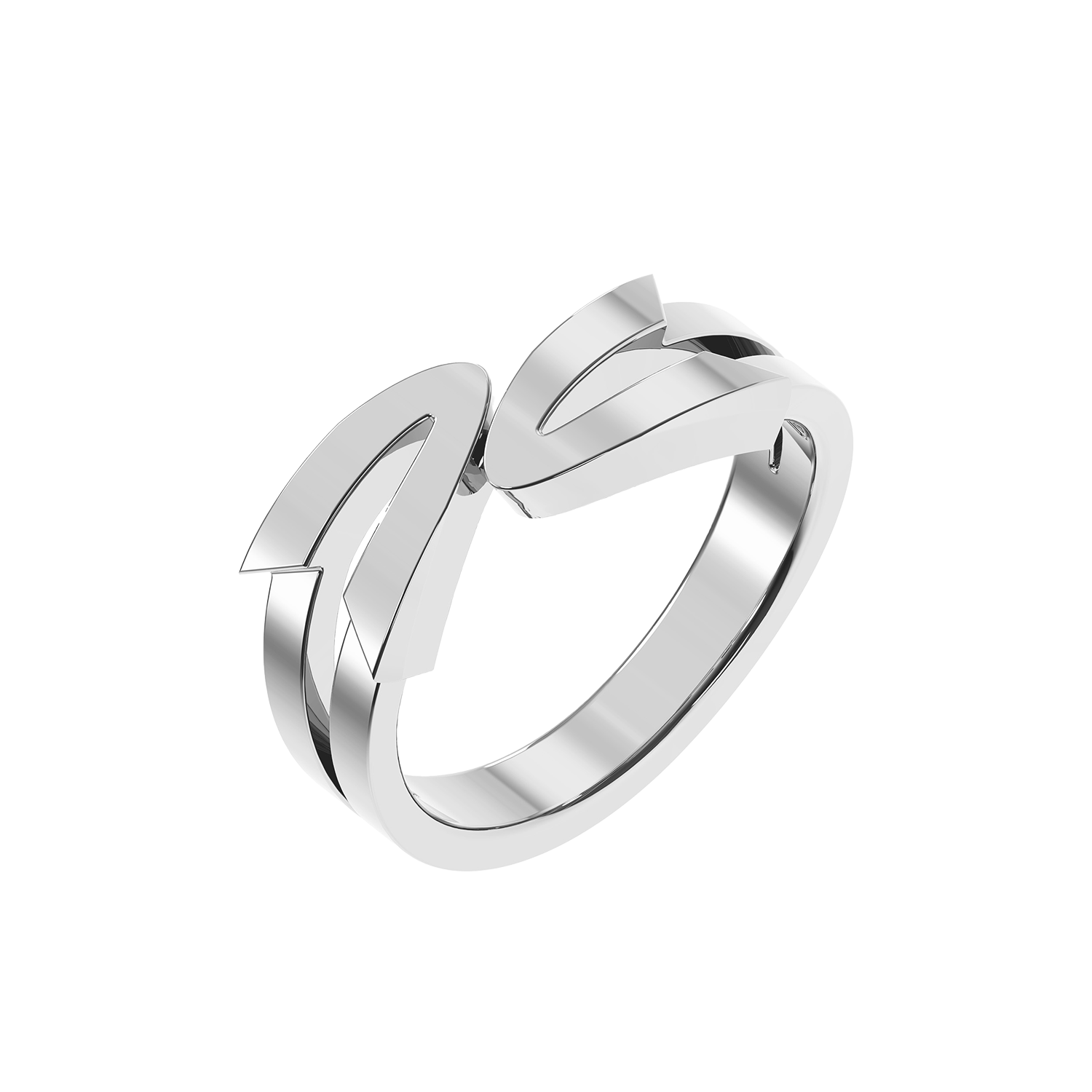 Bague Arrow Toi & Moi Or Blanc