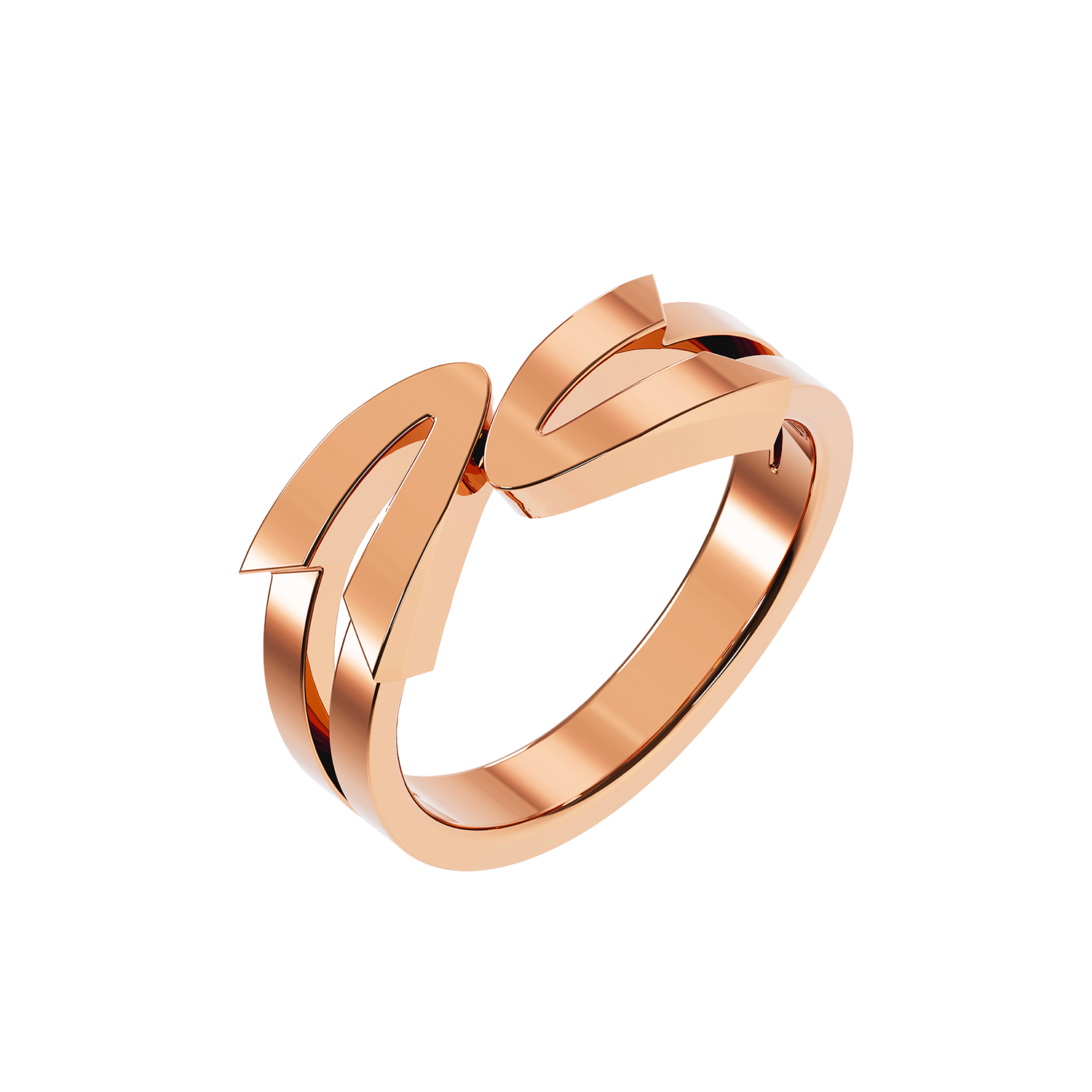 Bague Arrow Toi & Moi Or Rose