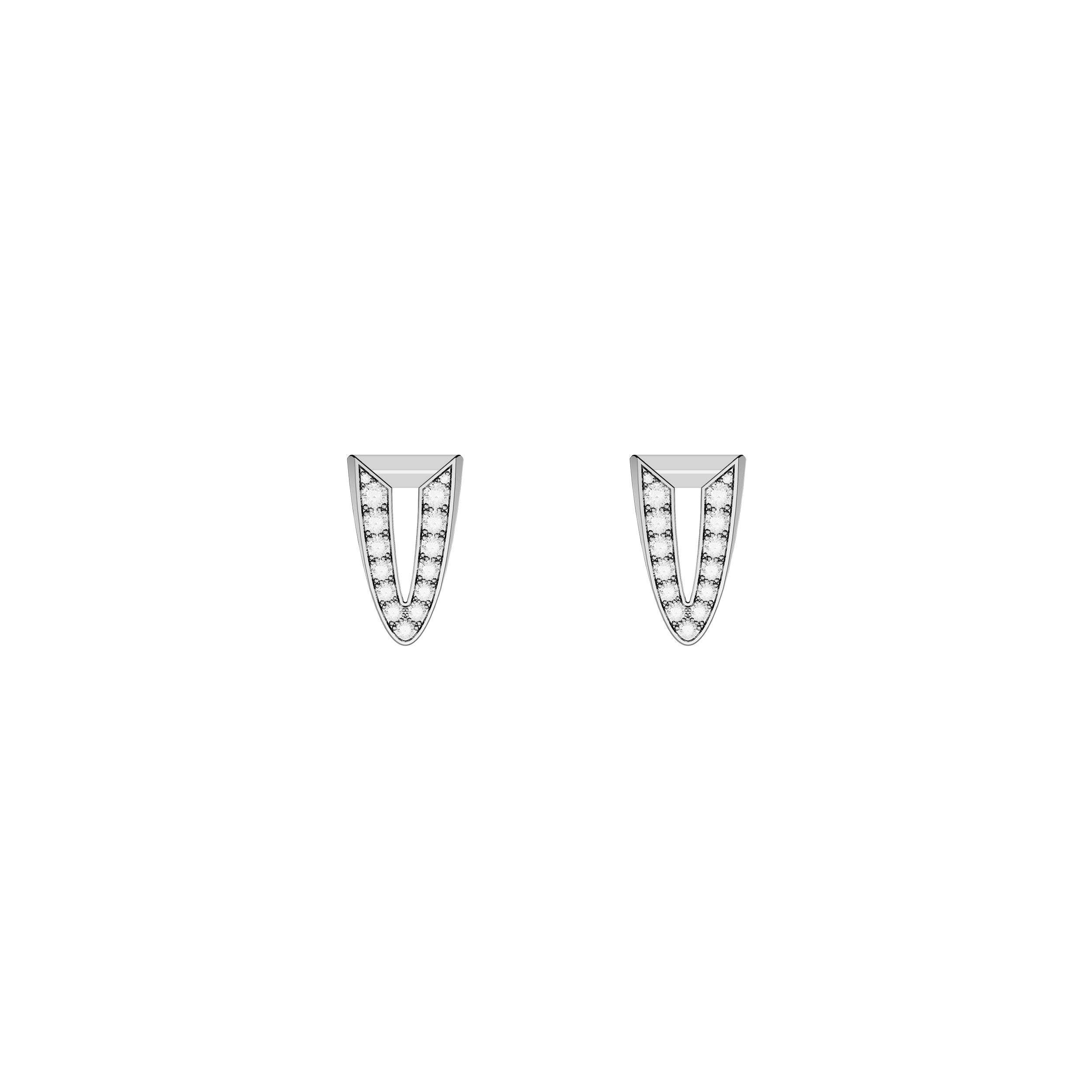 Boucles D'oreilles Arrow Or Blanc Diamants