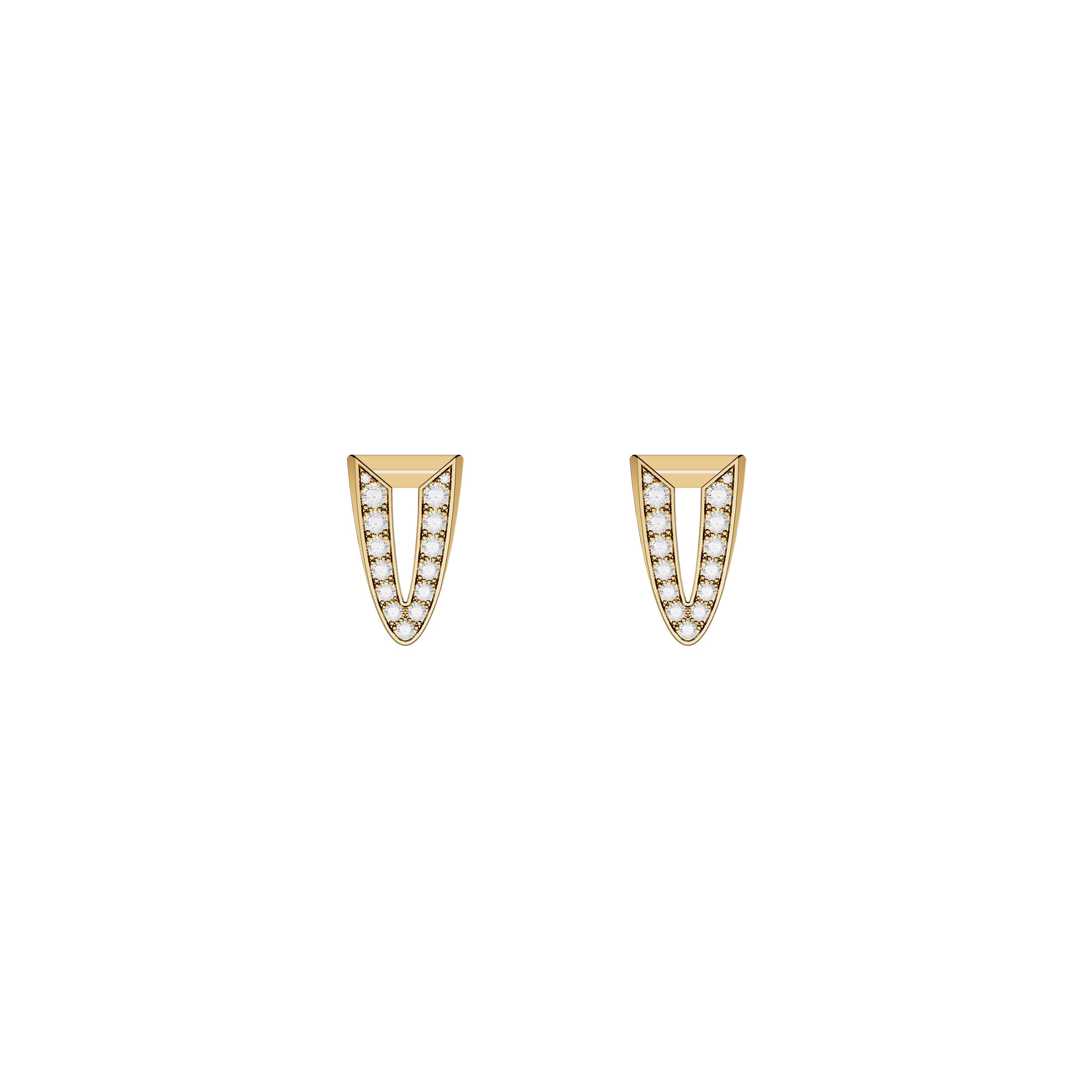 Boucles D'oreilles Arrow Or Jaune Diamants