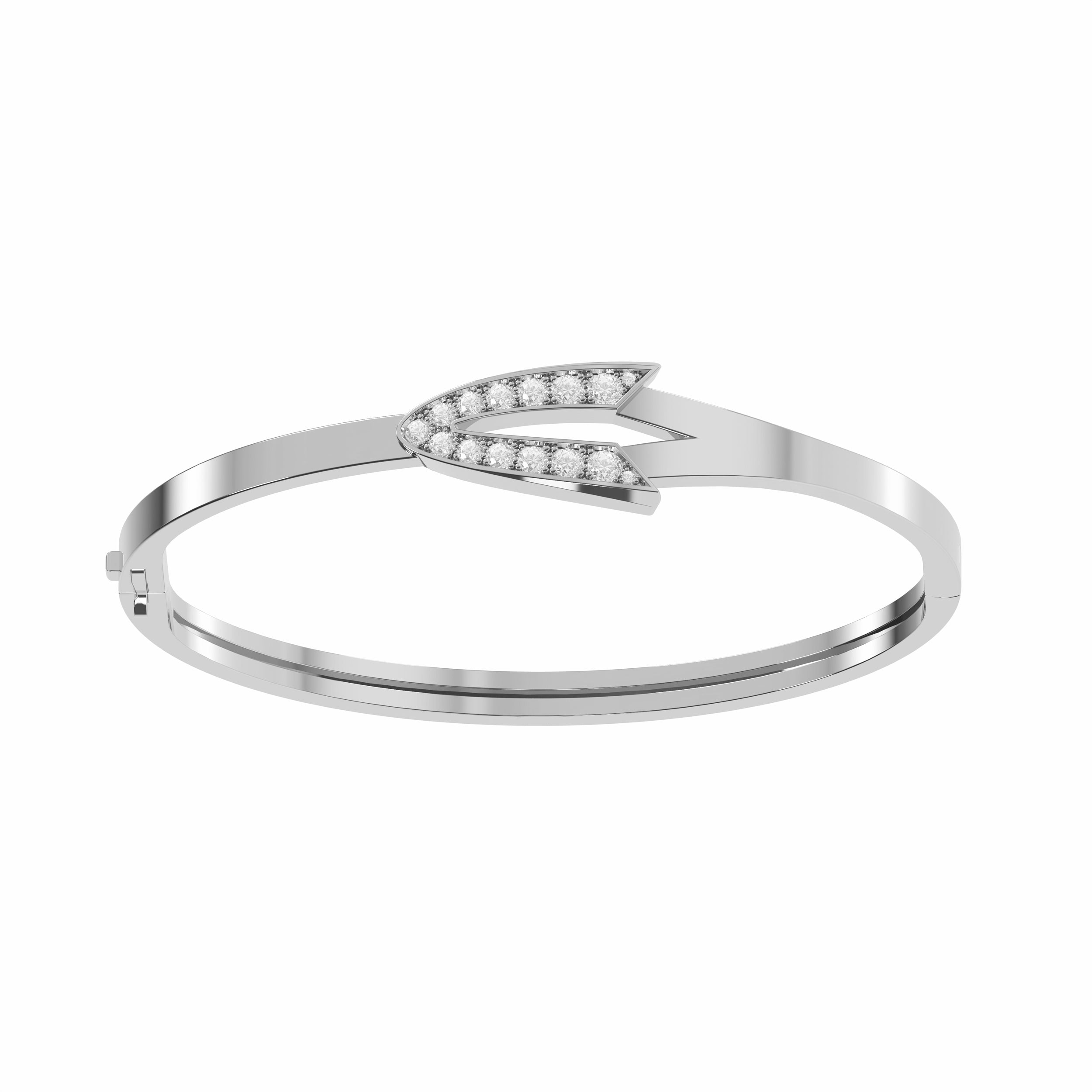 Bracelet Arrow Grand Modèle Or Blanc Diamants