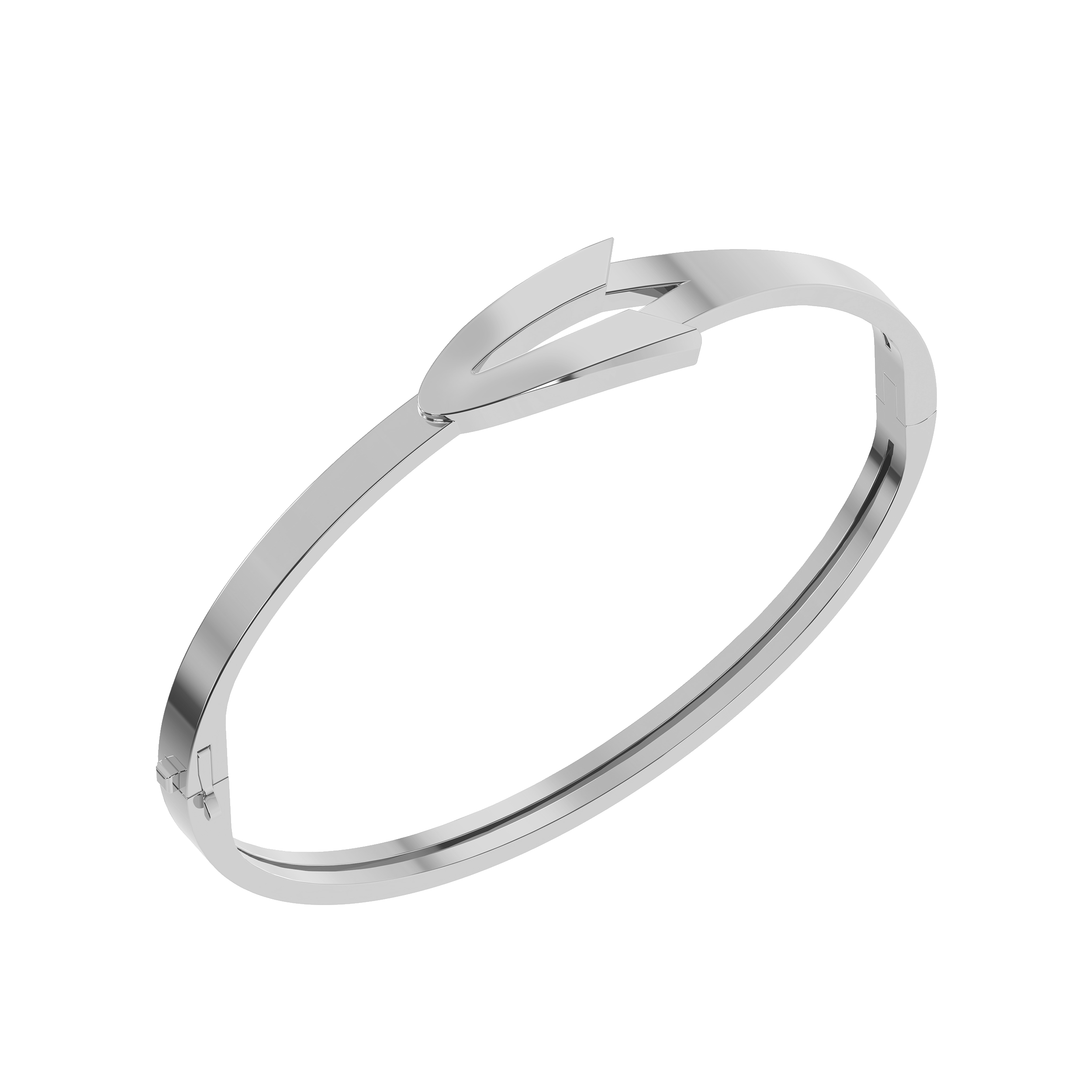 Bracelet Arrow Grand Modèle Or Blanc