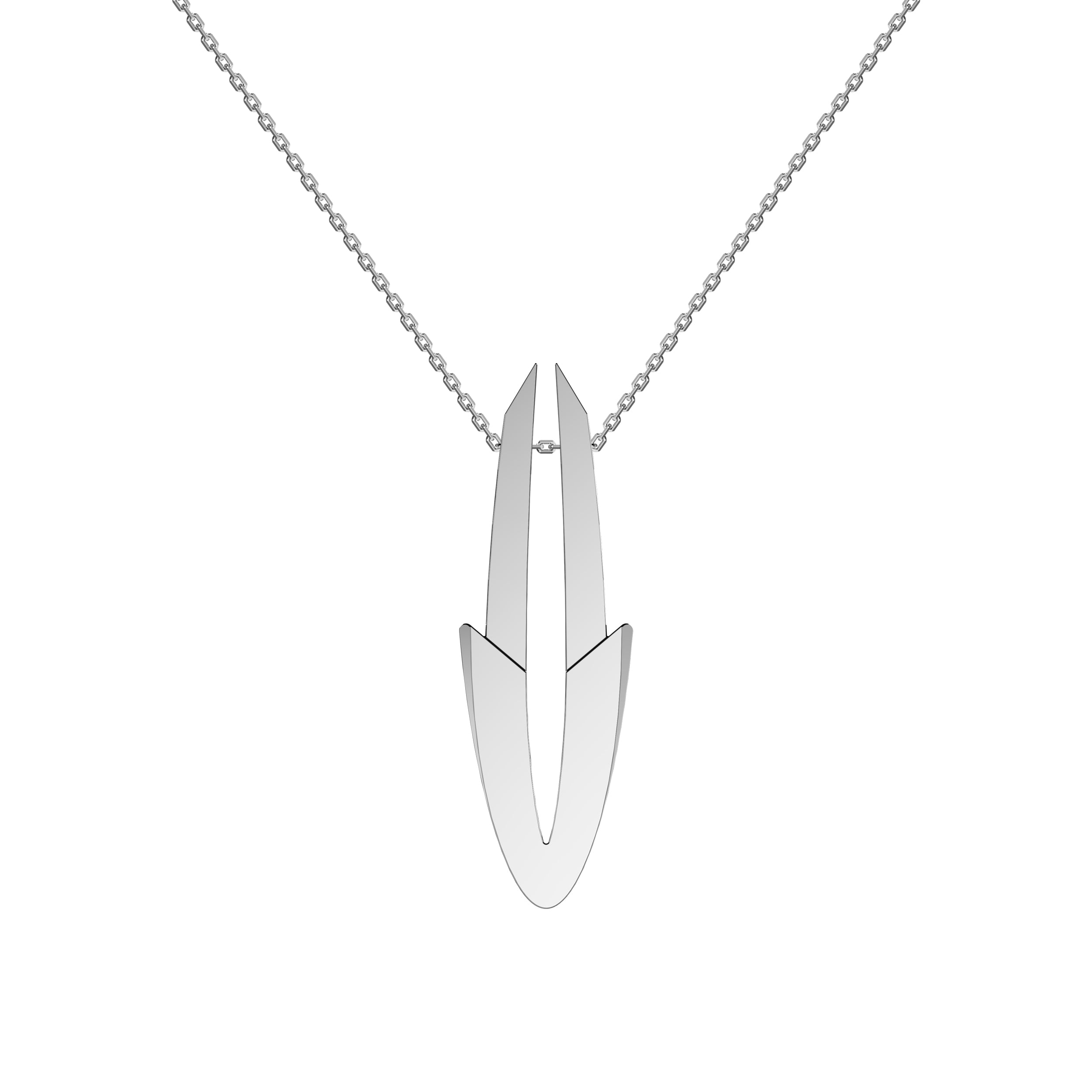 Pendentif Arrow Grand Modèle Or Blanc